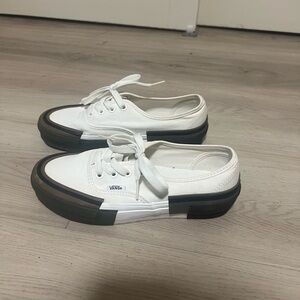 Van’s Authentic Rearrange Low Top White Black Gray Sneakers Shoes